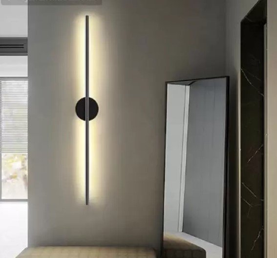 Arandela Moderna Slim Linear para Fita Led (inclusa) - 70cm - Preta