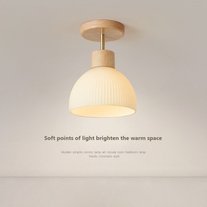 Plafon Luminária Phyval nordic estilo japonês corredor simples grama de madeira lâmpada do teto led  - 1
