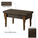 Ver imagem 3 de Recamier Calçadeira Banco Puff Captonê Pés Madeira 0,80 Espanha:marrom