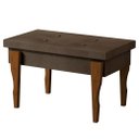 Ver imagem 1 de Recamier Calçadeira Banco Puff Captonê Pés Madeira 0,80 Espanha:marrom