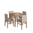 Ver imagem 1 de Mesa Genova 80x80cm com 4 Cadeiras Arezzo para Sala de Jantar em Estilo Moderno na Cor Amêndoa