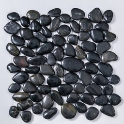Kit Pastilha de Pedras Naturais Seixos com 11 Placas de 30cm x 30cm Rende 1m² Glass Mosaic  - 1