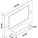Ver imagem 3 de Painel para TV até 50 Polegadas 130cmx90cm Nicho Flex Eccos Marrom Nature