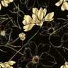 Papel de Parede flores botânicas florais cosmos. arte em tinta gravada em preto e branco. fundo. - 1