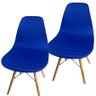 Kit 2 Capa de Cadeira Charles Eames Eiffel Pé Palito Malha Lisa:azul Royal - 1