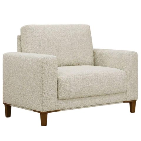 Poltrona Decorativa Oasis Pes Madeira Boucle Tce 1010 Moll