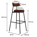 Ver imagem 5 de Banqueta Alta Stout Ae: 100 / Aa: 75cm C/04 Un. Bqst7510.4 Courino Whisky Courino Whisky
