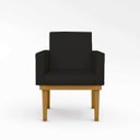 Ver imagem 2 de Poltrona Decorativa Base + Reforçada Oferta Tecido Courino Cor:Preto
