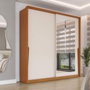Ver imagem 1 de Guarda Roupa Casal com 2 Portas de Correr 2 Gavetas e Espelho 240849 Linha Porto Politorno Móveis