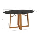 Ver imagem 2 de Mesa de Jantar Kappesberg em Madeira Maciça com Tampo de Vidro Preto Fosco 180cm