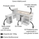 Ver imagem 5 de Cama Infantil Multifuncional Com Escrivaninha CM8021 Branco Tecno Mobili