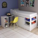 Ver imagem 1 de Cama Infantil Multifuncional Com Escrivaninha CM8021 Branco Tecno Mobili