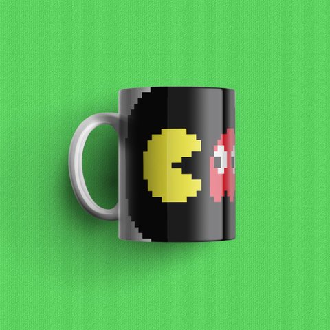 Café PacMan - 1 Caneca de qualidade premium É DeCoração Caneca Premium - 325mL