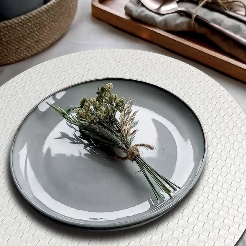 Ver imagem 6 de 8 Jogo Americano Redondo Sousplat Mesa Posta Luxo Trm Br