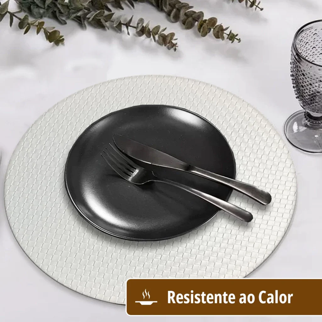 Ver imagem 4 de 8 Jogo Americano Redondo Sousplat Mesa Posta Luxo Trm Br