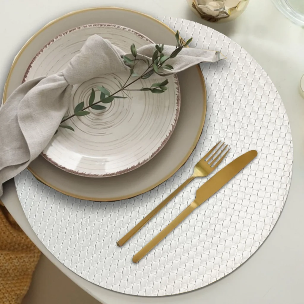 Ver imagem 1 de 8 Jogo Americano Redondo Sousplat Mesa Posta Luxo Trm Br