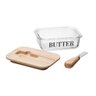 Manteigueira com Espatula e Tampa de Bambu Basic 15cm X 11cm X 5cm Vidro - 5