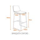 Ver imagem 2 de Kit com 4 Banquetas Oxford Assento em Couro Ecológico e Base Cromada Fratini Conhaque