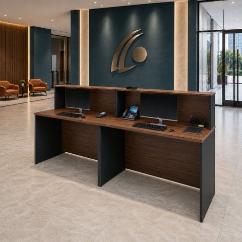 Conjunto 2 Balcões de Atendimento e Recepção Comercial 120x60cm para Loja, Comércio e Escritório