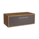 Ver imagem 5 de Gabinete para Banheiro Suspenso 80cm Alice com Balcão 2 Gavetas e Espelheira sem Cuba Marrom/Mel/Grafite