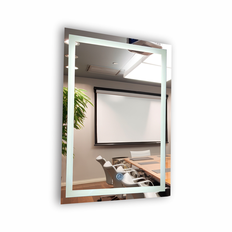 Espelho Retangular Grande Jateado com Led 60x70 4mm Lapidado, Banheiro, Decoração, Salão, Maquiagem.