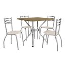 Ver imagem 2 de Conjunto Sala de Jantar Mesa com 4 Cadeiras Estofadas Cromado 885 Kappesberg Crome