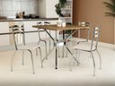 Ver imagem 1 de Conjunto Sala de Jantar Mesa com 4 Cadeiras Estofadas Cromado 885 Kappesberg Crome