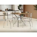 Ver imagem 1 de Conjunto Sala de Jantar Mesa com 4 Cadeiras Estofadas Cromado 885 Kappesberg Crome