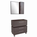 Ver imagem 2 de Gabinete para Banheiro Suspenso 80cm Alice com Balcão 2 Gavetas e Espelheira sem Cuba