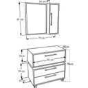 Ver imagem 4 de Gabinete para Banheiro Suspenso 80cm Alice com Balcão 2 Gavetas e Espelheira sem Cuba Cinza/Grafite
