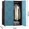 Guarda Roupa Portatil Azul Armario Modular Cabideiro 6 Portas Arara Organizador Multiuso Luxo - 3