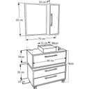 Ver imagem 4 de Gabinete para Banheiro Suspenso 80cm Alice com Balcão 2 Gavetas e Espelheira com Cuba Preta