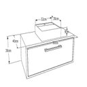Ver imagem 7 de Gabinete para Banheiro Suspenso 80cm Alice com Balcão 2 Gavetas e Espelheira com Cuba Preta Marrom/Mel/Grafite