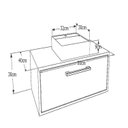 Ver imagem 7 de Gabinete para Banheiro Suspenso 80cm Alice com Balcão 2 Gavetas e Espelheira com Cuba Preta