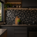 Ver imagem 2 de Pastilha de Meta AX14 29,8cm x 29,8cm Colorido/Preto com Cinza Glass Mosaic