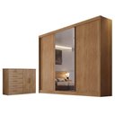 Ver imagem 1 de Guarda Roupa Casal Sonetto com Espelho e Cômoda Seul Cumaru 23 - Horizonte