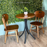 Cj Mesa Madeira 60cm - Bistrô Fixa 78cm + 2 Cadeiras 43 - Natural - Liso - 2