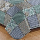 Ver imagem 3 de Kit Cobre Leito Colcha Casa Scarpa Mix Queen Estampado Dupla Face Floral 3 Peças - Lorena