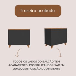 Balcão Retrô E Versátil Com 1 Porta E 3 Gavetas Lugano - 14
