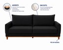 Ver imagem 2 de Sofá Lisboa Fixo 180cm - Preto