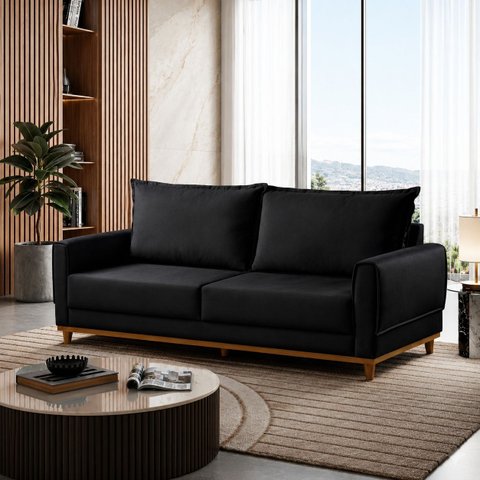 Sofá Lisboa Fixo 180cm - Preto