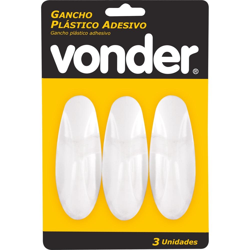Gancho Plástico Adesivo com 3 Peças - Vonder - 4