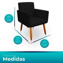 Ver imagem 3 de Kit 2 Poltrona Decorativa Nina para Sala e Quarto Suede Preto
