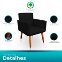 Ver imagem 4 de Kit 2 Poltrona Decorativa Nina para Sala e Quarto Suede Preto
