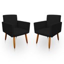 Ver imagem 1 de Kit 2 Poltrona Decorativa Nina para Sala e Quarto Suede Preto
