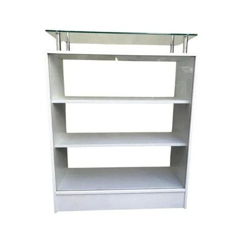 Balcão Expositor Vitrine com Prolongador Expositor Mdf Branco - Suprema Móveis