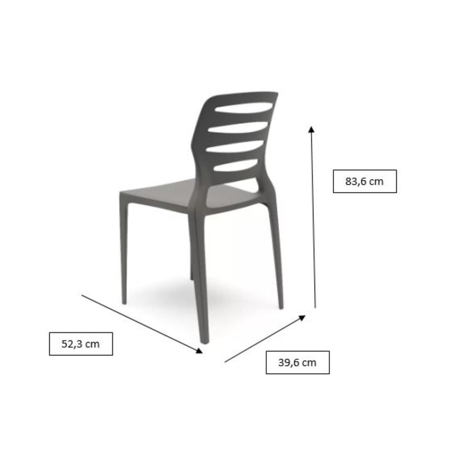Cadeira Ville 52 Basalto - Kit com 4 Unidades - 3