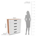 Ver imagem 4 de Cômoda com 5 Gavetas Lisboa Freijó com Branco Politorno