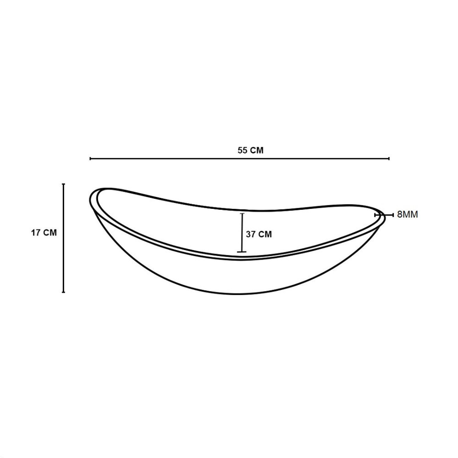 Cuba de Vidro para Lavatório Oval 55cm - 3