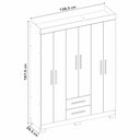 Ver mais imagens de Guarda-roupa com 6 Portas e 2 Gavetas Branco/rosa Nt6015 Notável Móveis